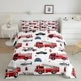 thumbnail image 2 of Manfei Fire Engine Queen Comforter Set,Modern Aircraft Airplane Bedding Sets,Red White Bedding Comforter Set For Boys,Microfiber Bedroom Decor Reversible,3 Pieces, 2 of 8
