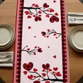 thumbnail image 5 of Table Runners 90 Inches Long Dress Scarves, Valentine's Day Farmhouse Coffee/Dining/Kitchen Table Runner for Living Room, Gnomes Love Birds Trees Plaid Lines Pink 13x90 Inch, 5 of 9