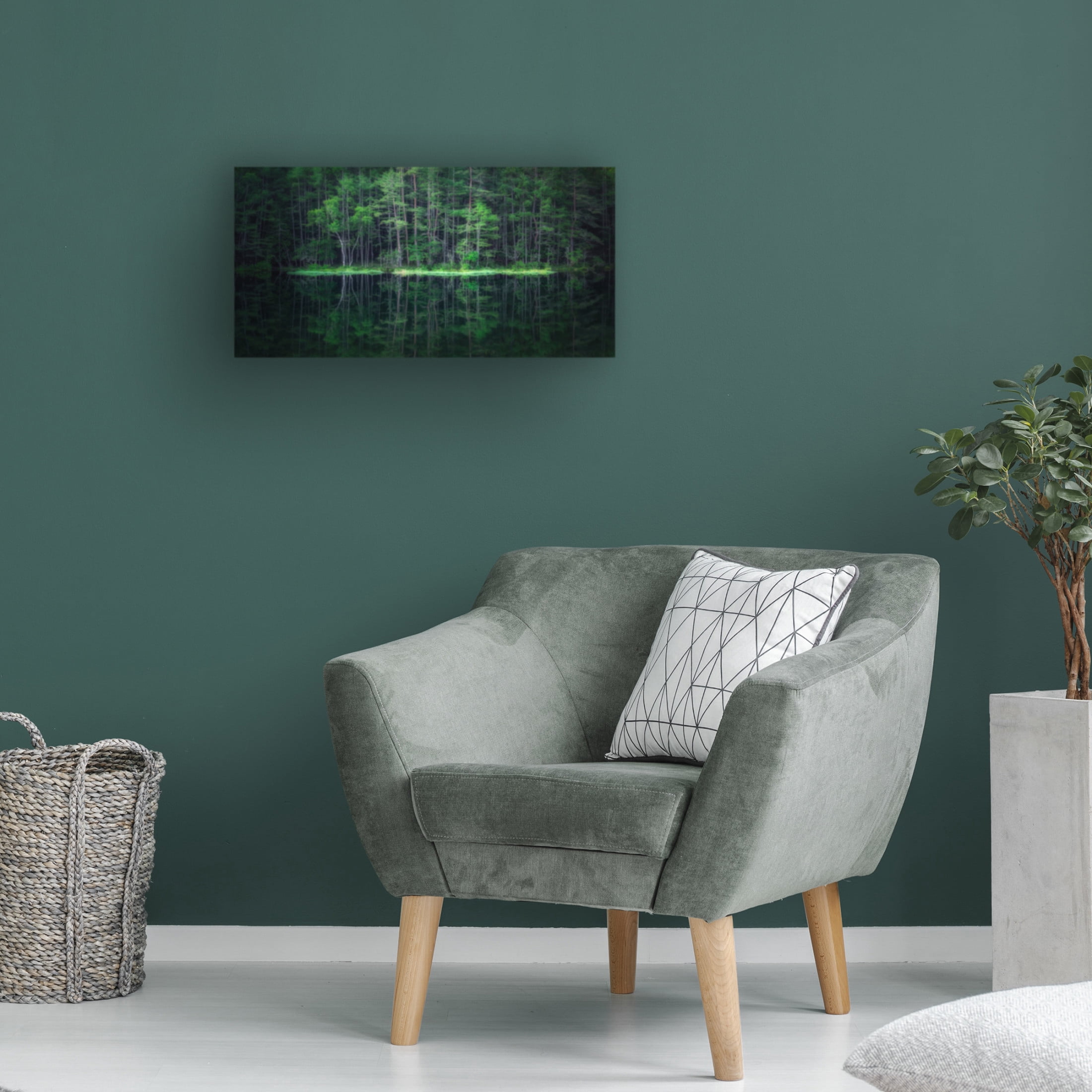Canvas Wall Art - Takeshi Mitamura 'Green World' Wall Art for Living Room, Bedroom, or Office Décor by Trademark Fine Art - 47 x 24 Inches
