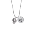 thumbnail image 2 of Delight Jewelry Silvertone Star of David Spinner Silvertone Script Initial Disc - V - Charm Necklace, 20"+3", 2 of 4