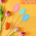 thumbnail image 3 of 9pcs Easter DIY Egg Plastic Coloring Painted Easter Simulation Eggs with Sticks Decorations Kids Gifts Toys for Easter Home Party Favors (Mixed Color), 3 of 3