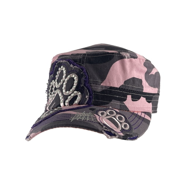 Top Headwear Womens Print Adjustable Cadet Cap - Lavender Camo - Paw