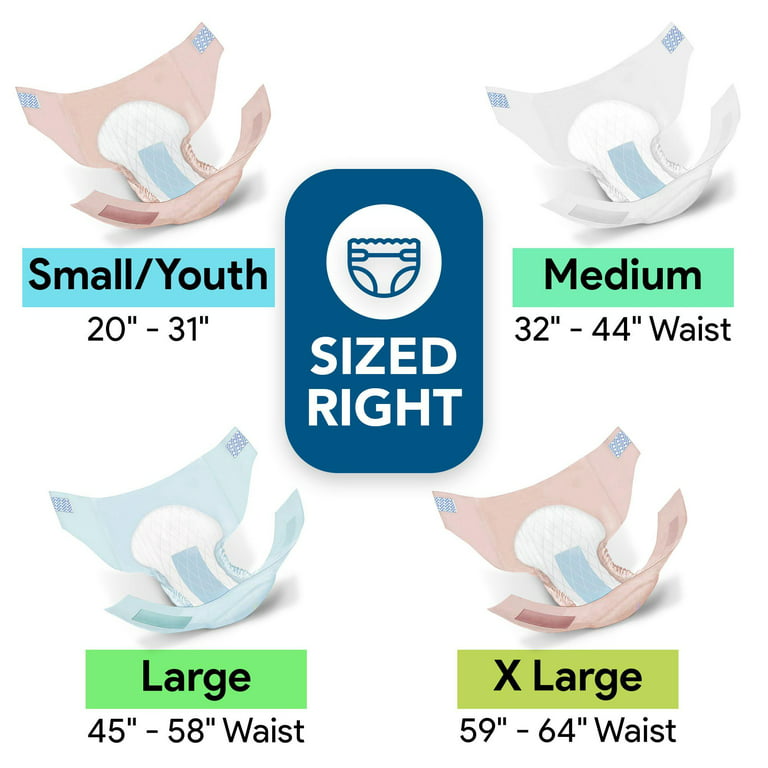 Proheal Small Youth Disposable Diaper Briefs (12 Count) Heavy Absorbency  for Overnight Incontinence Moisture and Odor Lock