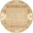 thumbnail image 1 of Ahgly Company Indoor Round Abstract Brown Gold Abstract Area Rugs, 4' Round, 1 of 6