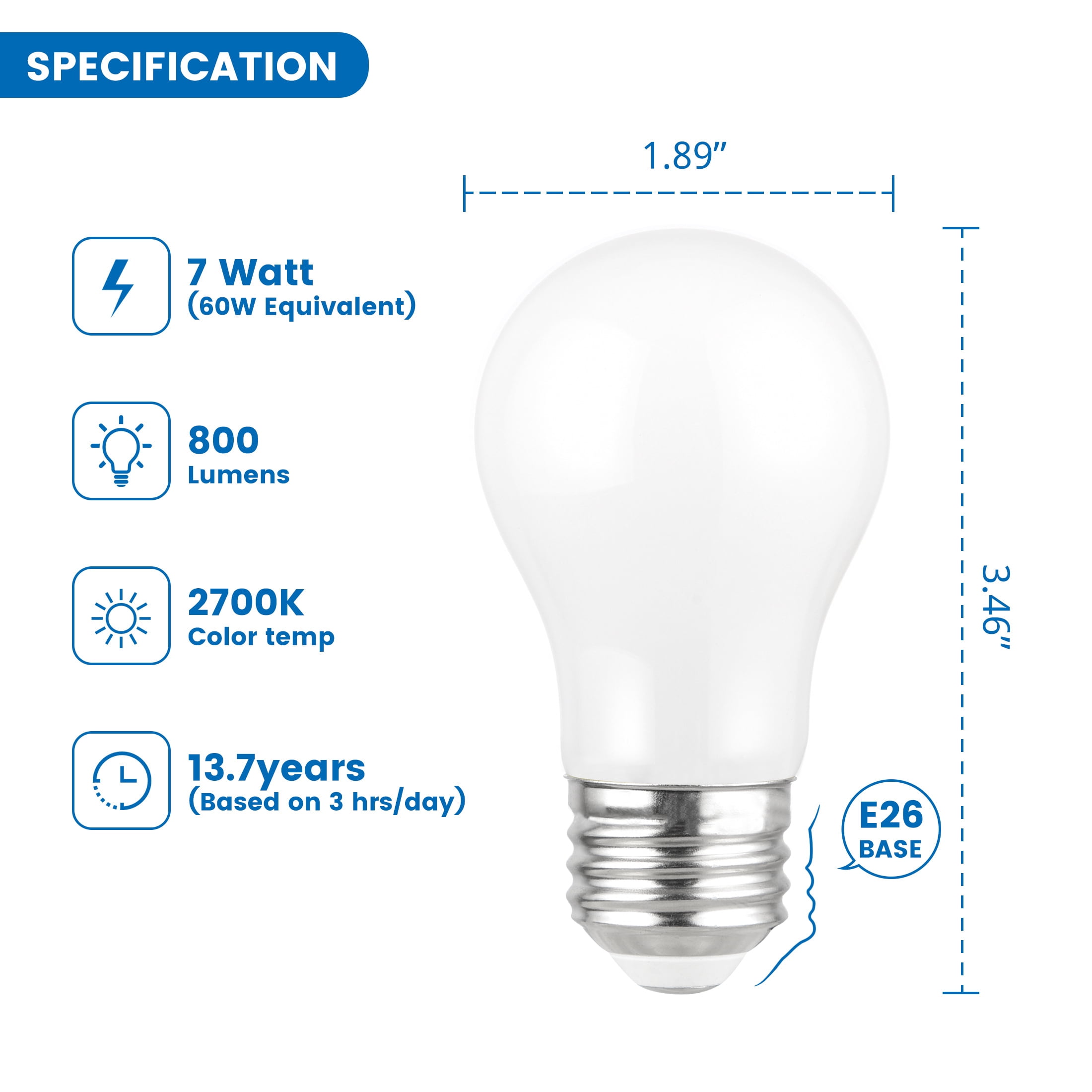 Great Value LED Ceiling Fan Bulb, 7-Watt (60W Equivalent
