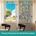thumbnail image 2 of Stained Glass Window Film, Decorative Window Privacy Film for Bathroom,Front Door,Home, Sun Blocking Heat Control,Static Cling, Irises, 23.6inch x 35.4inch, 2 of 6