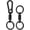 Black, variant on Keychain Clips with O Rings, Quick Release Key Chain Rings Spring Double Ring Holder