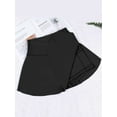 thumbnail image 6 of Gustave Women's Tennis Skirt with Shorts Pocket Crossover High Waisted Quick Dry Athletic Skorts Skirts Casual Pleated Golf Skirts for Workout Running Pickleball - Black, S, 6 of 7