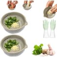 thumbnail image 1 of Handmade Garlic Grater X Herb Bowl,2-In-1 Pottery Herb Stripper Bowl, Different Sizes of Round Holes, Kitchenware for Root Removal, Effortless Kitchen Prep, 2-in-1 Multi-functional Kitchen Tool, 1 of 6