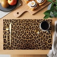thumbnail image 2 of Brown Leopard Print Placemats Set of 6, Classic Abstract Animal Patterned Placemats for Dining Table, Place Mats for Kitchen Tabletop, Waterproof Wipeable Dining Table Mats Set, 2 of 9