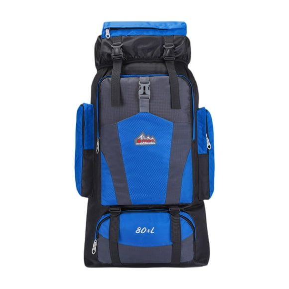Mochila de senderismo, mochila de viaje, mochila multiusos para montañismo, mochila informal de 80 l para viajes al aire libre, turismo y trekking Azul