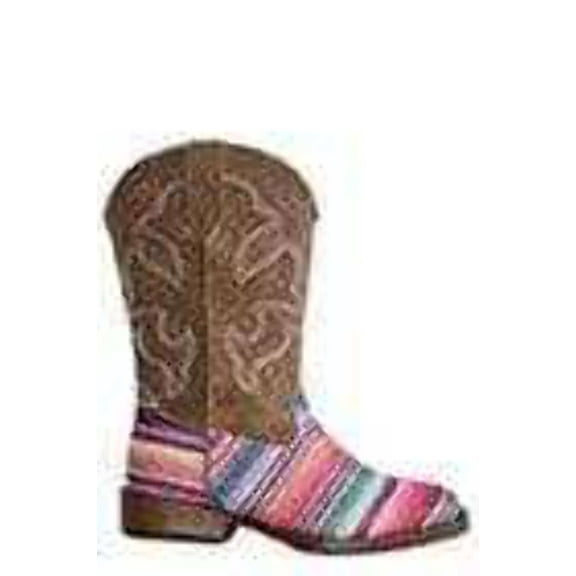 Roper Boys Roper Glitter Serape Square Toe Boot 1 M Tan