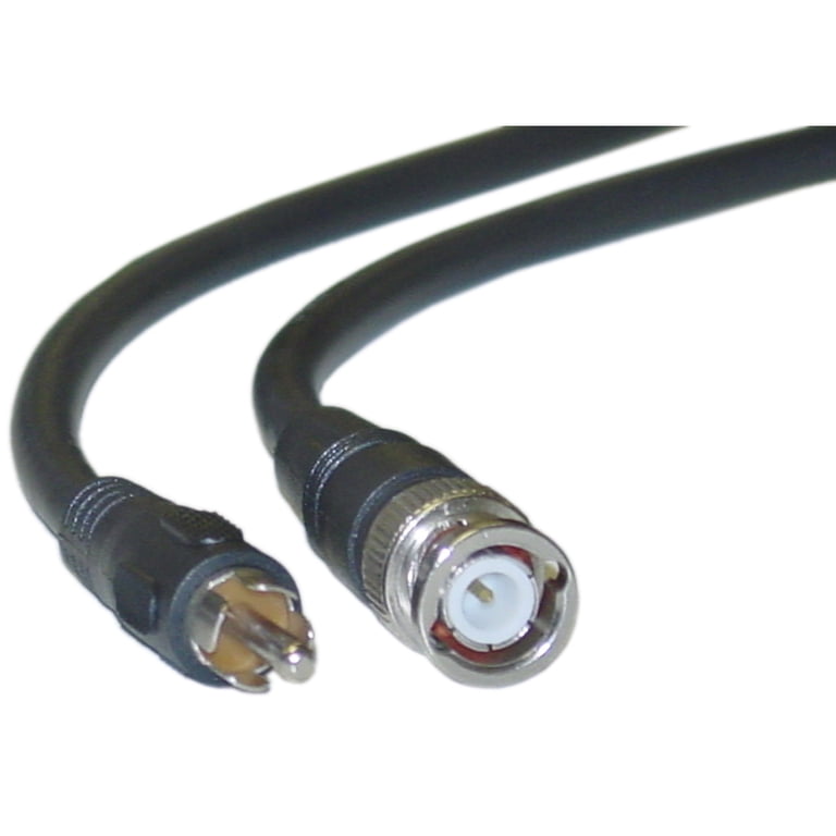 Amphenol BNC Male To Right Angle BNC Cable – 75 Ohm RG59 Coaxial, 2 Ft, For Video/Audio