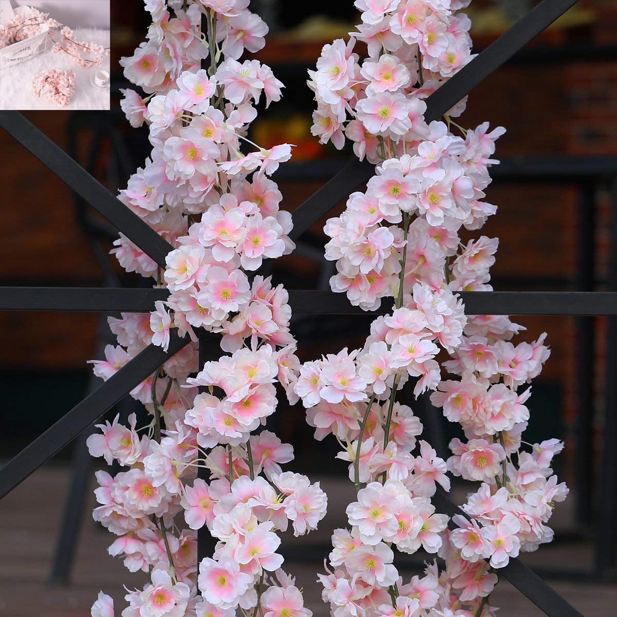 Guirlande De Fleurs De Cerisier Artificielles 1.8 M - Lot De 4, Décoration Mariage, Fête, Mur Végétal