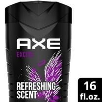AXE Men's Liquid Body Wash 12H Refreshing Scent Excite Crisp Coconut & Black Pepper, 16 oz
