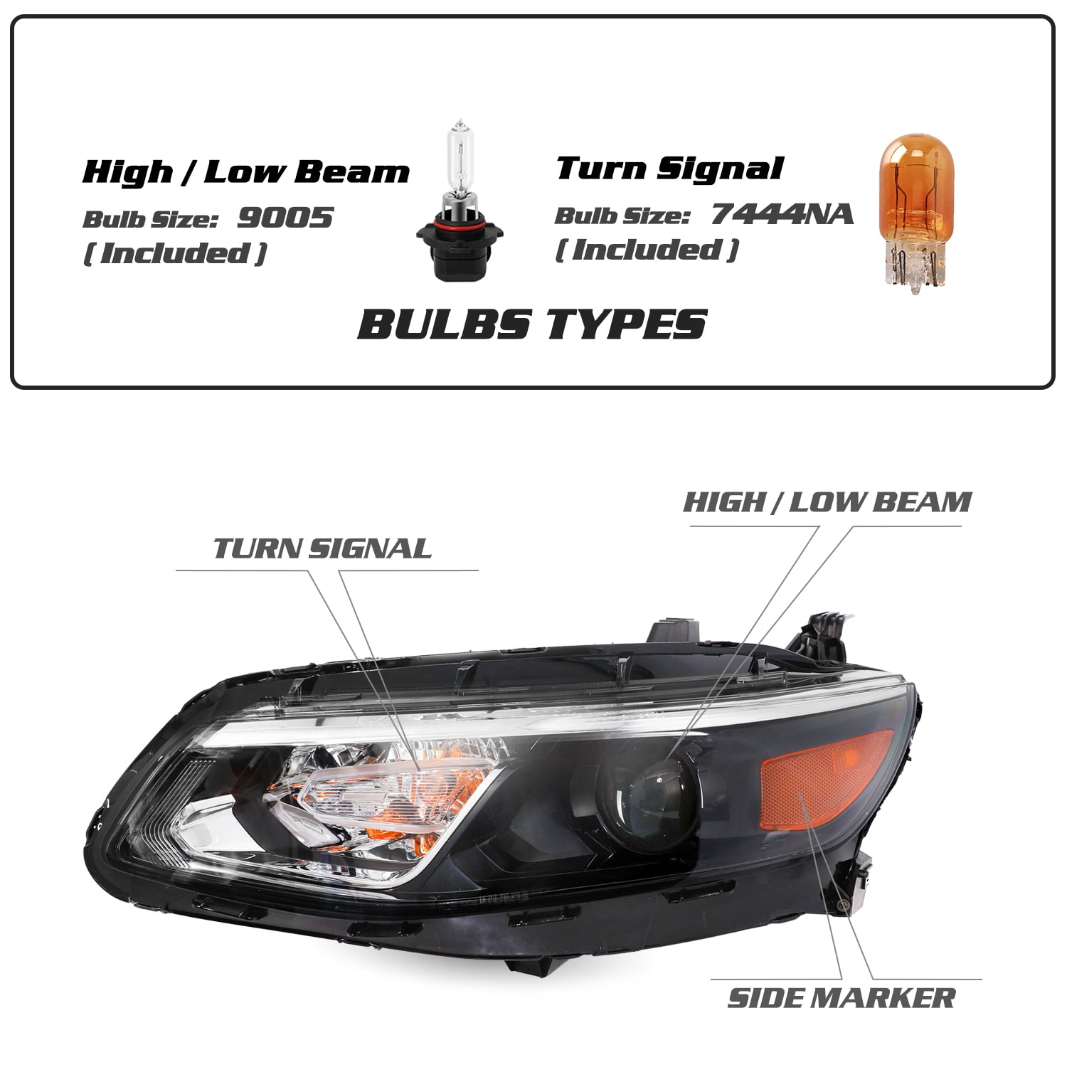 For 2016-2018 Chevy Malibu Headlight Halogen Driver Left Side Headlamp 16-18 LH