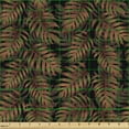 thumbnail image 2 of Tropical Sofa Upholstery Fabric by the Yard, Earth Tones Jungle Forest Monstera Leaves in Classic Style Graphic, Decorative Fabric for DIY and Home Accents, Cinnamon and Charcoal Grey by Ambesonne, 2 of 5