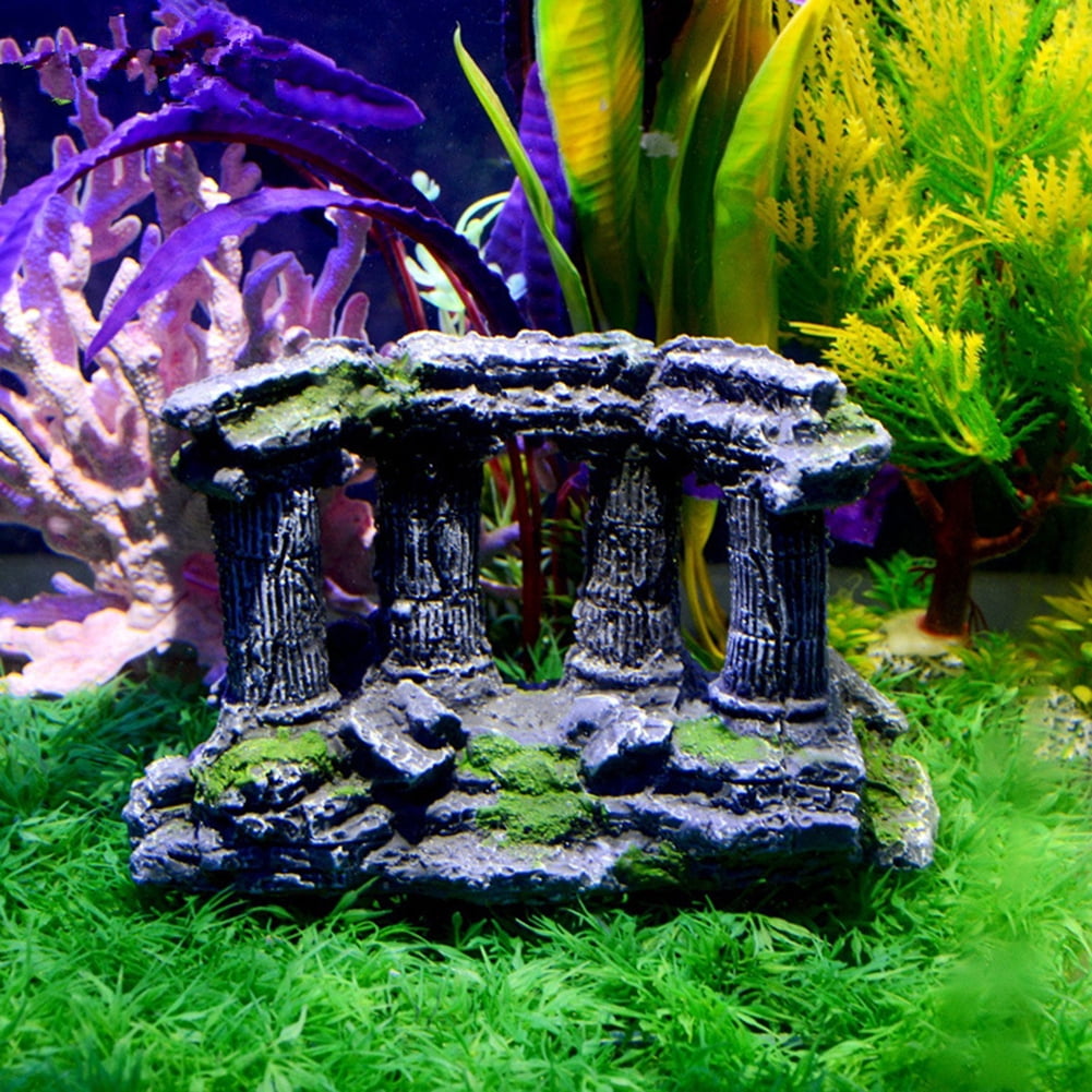 OMEM Fish Tank Decorations Broken Roman Column Aquarium Ornaments