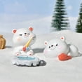 thumbnail image 1 of Sturdy Resin Animal Figurine - Wear-resistant Miniature Polar Bear Statue - Desktop Micro Landscape Decoration, 1 of 8