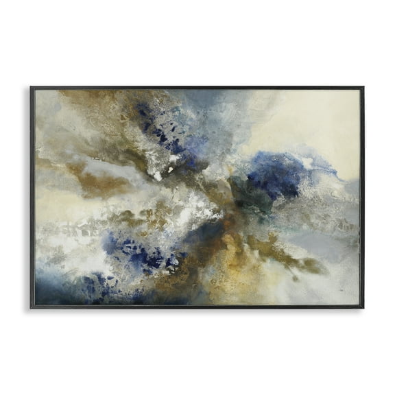 Stupell Industries Expressive Neutral Distortion Abstract Painting Black Framed Art Print Wall Art, 18 x 12