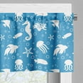 thumbnail image 5 of Ambesonne Sealife Valance & Curtain, Navy Seahorse Pipefish, 55"x30", Turquoise White, 5 of 6