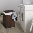 thumbnail image 3 of Costway Rectangle Bamboo Hamper Laundry Basket Washing Cloth Bin Lid Brown, 3 of 9