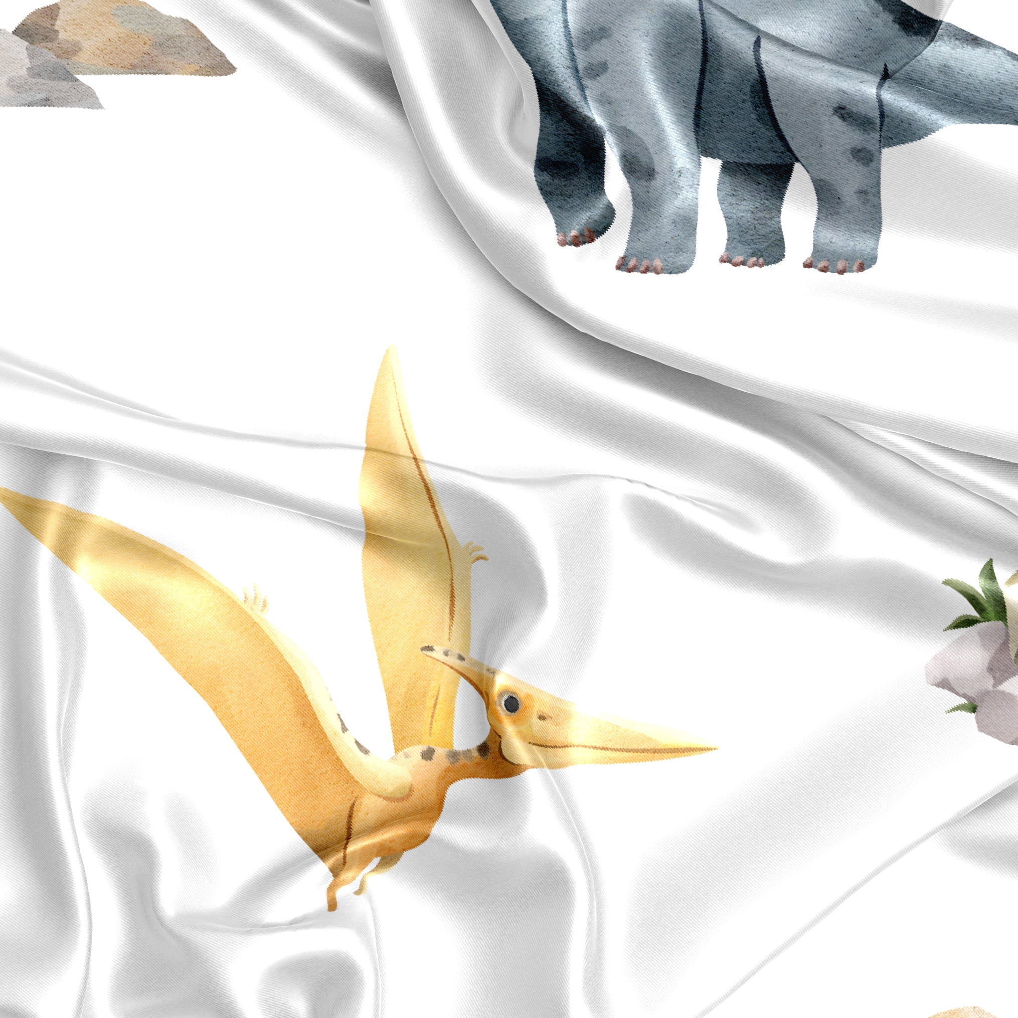 Sweet Jojo Designs Watercolor Dinosaur Dino Boy Satin Fitted Crib Sheet