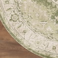 thumbnail image 2 of Nourison Astra Machine Washable 7'10" x Round Ivory Green Vintage Indoor Rug, 2 of 10
