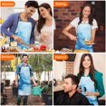 thumbnail image 7 of Blue Marble Pattern Apron-Garden Aprons for Women with Pockets-Cotton Linen Waterproof Kitchen Cooking Gardening Aprons Adjustable for Kitchen,Cooking,BBQ and Salon 33x27 Inch, 7 of 7