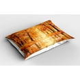 thumbnail image 2 of Ambesonne Autumn Pillow Sham 2 Pack, Forest Lake Fall Trees, 26"x20", Orange Brown, 2 of 3