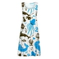 thumbnail image 4 of FAVIPT Ladies Sundress Knee Length Summer Dresses for Women 2024 Sleeveless Boho Beach Sundress Floral Flowy Swing Mini Dress Casual Summer Loose Fit Dresses Sky Blue, 4 of 5