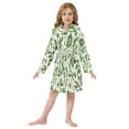 thumbnail image 6 of FORMRS Niños Bathrobe Unisex Hooded Robe Soft Plush Pajamas Sleepwear, Size 7-9T, Green Floral, 6 of 7