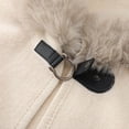 thumbnail image 7 of Umfun Women's Faux Fur Trim Cape Wrap Winter Mid-Length Velvet Warm Shawl Outerwear with Front Toggle Clasp and Soft Cuffs for Casual Holiday Party Daily Wear, 7 of 7