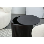 YC Smoky Color Round Coffee Table side Table End Table with storage for Living Room Fully Assembled