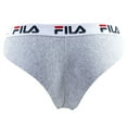 thumbnail image 5 of FILA Calzoncillos brasileños para mujer - Paquete de 4, cintura con logotipo, algodón elástico, color sólido Negro/Gris XL (X-Large), 5 of 5