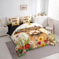 thumbnail image 3 of Castle Fairy Highland Cow Twin Bedding Sets,Colorful Flowers Bedding Comforter Set, 3 of 8
