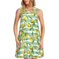 thumbnail image 1 of Balery Lemon Vestidos de verano para mujer con estampado: vestido holgado sin mangas, vestido playero informal y cómodo para días calurosos., 1 of 7