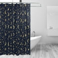 thumbnail image 2 of Gold Moons and Stars 72x72 Waterproof Shower Curtain Liners Durable Metal C-Hooks Fade-Proof Thermal Print Anti-Splash, 2 of 5