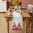 thumbnail image 2 of Red Gnomes Table Runner - 90 Inch Long Valentine Roses Love Leaves Wood Rustic Cotton and Linen Blended Dress Scarves Farmhouse Table Runner for Kitchen Dining, Coffee Table, 13" x 90", 2 of 8
