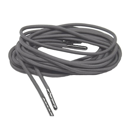 

120 Inch Steel Grey 550 Paracord Shoelaces Nylon Laces with Black Steel Tips