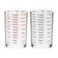 thumbnail image 1 of veasfak 2 Pieces Glass Measuring Cup Graduated Beaker Measuring Container for Coffee Black Red, 1 of 9
