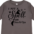 thumbnail image 4 of Inktastic I Put a Spell on Oma and Opa Witch Hat and Broom Boys or Girls Long Sleeve Toddler T-Shirt, 4 of 5