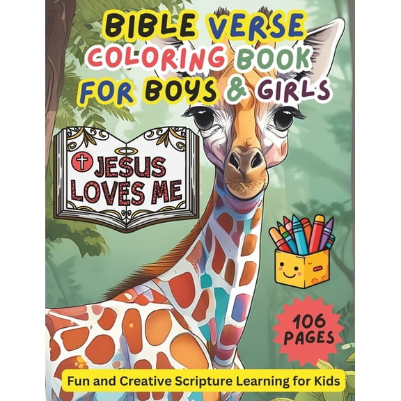 Bible Verse Coloring Book For Boys & Girls, (Paperback)