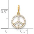 thumbnail image 4 of 14K Yellow Gold Polished Cz Peace Sign Pendant (Width 9.9) (Length 16.5) - Jbsp, 4 of 5