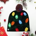 thumbnail image 4 of Christmas Hat Light Up Christmas Knitted Beanie Hat, Cute Cartoon Design Xmas Knit Cap with 6 Colorful LED Lights, 4 of 5