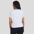 thumbnail image 6 of Women's WEAR by Erin Andrews White Seattle Seahawks Cropped Center Stripe Dolman T-Shirt, 6 of 6