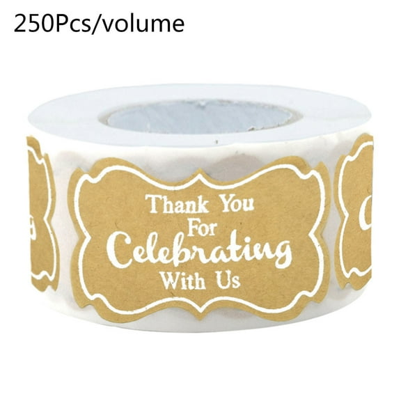 Thank You for Celebrating with Us Stickers 500pcs/roll Self Adhesive Packaging