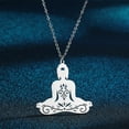 thumbnail image 1 of Charm Patterned Yoga Meditating Pendant Stainless Steel Necklace For Women Jewelry Gift, 1 of 5