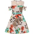 thumbnail image 2 of Little Girl Cold Shoulder Lace Floral Summer Birthday Flower Girl Dress Off White 4 JKS 2123 BNY Corner, 2 of 4