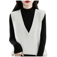 thumbnail image 3 of Women Sweaters Winter Clothes for Women Women's Sweater Vest V Neck Pullover Knitwear Tank Top Trendy Sleeveless Sweater Fall 2024, 3 of 6